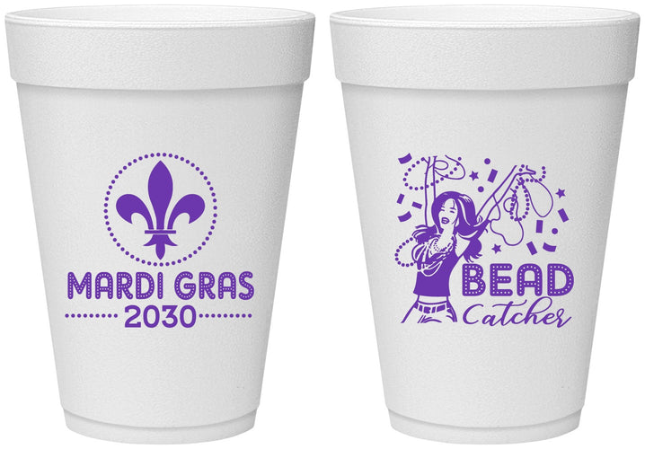 Personalized Mardi Gras 16 oz Foam Cups - Bead Catcher Nola | 190000