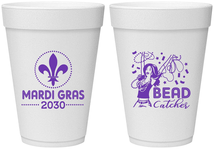 Personalized Mardi Gras 16 oz Foam Cups - Bead Catcher Nola | 190000
