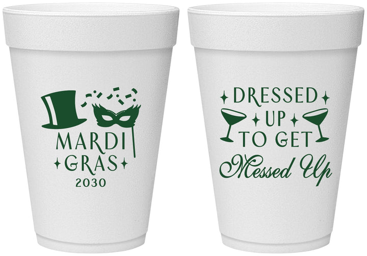 Personalized Mardi Gras 16 oz Foam Cups - Fleur De Lis | 190015