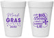 Personalized Mardi Gras 16 oz Foam Cups - Big Bead Fleur De Lis | 190018