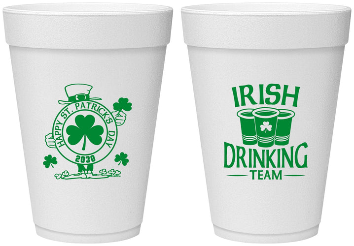 Personalized St Patricks Day 16 oz Foam Cups - Irish Drinking Team | 200006