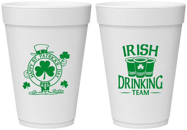 Personalized St Patricks Day 16 oz Foam Cups - Irish Drinking Team | 200006