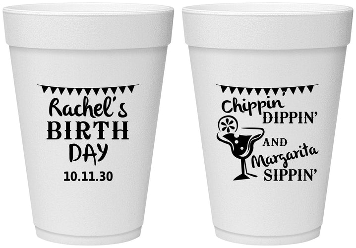 Personalized Birthday 16 oz Foam Cups - Fiesta Margarita | 20009