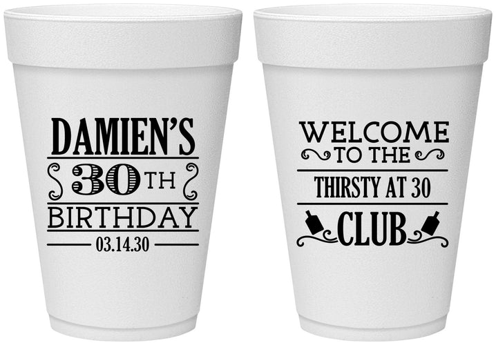 Personalized Birthday 16 oz Foam Cups - 30th | 20016