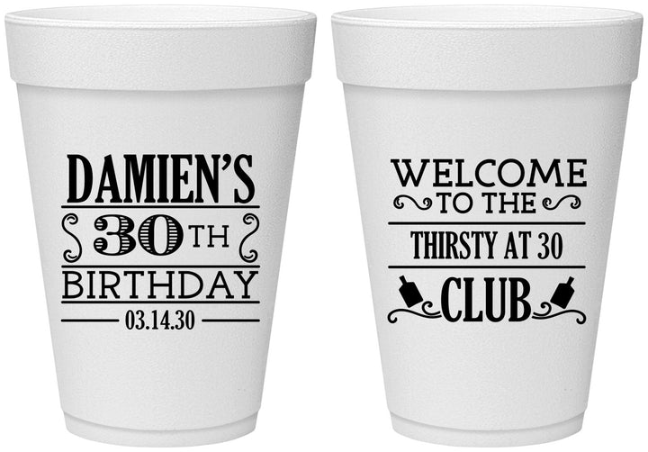 Personalized Birthday 16 oz Foam Cups - 30th | 20016