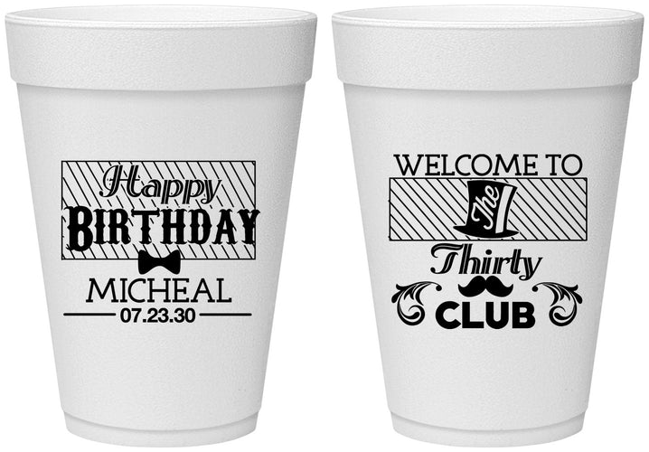 Personalized Birthday 16 oz Foam Cups - 30th | 20018