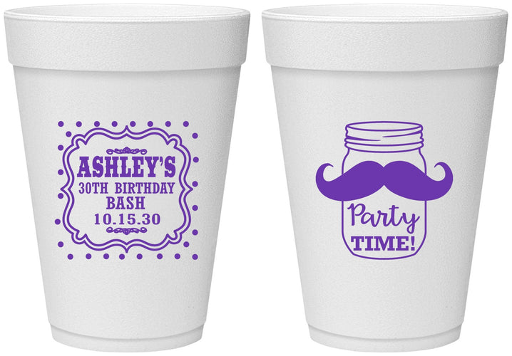 Personalized Birthday 16 oz Foam Cups - 20th | 20096