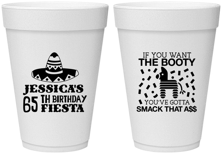 Personalized Birthday 16 oz Foam Cups - 65th Mexico | 20108