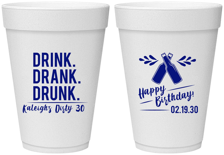 Personalized Birthday 16 oz Foam Cups - 30th Dirty | 20110