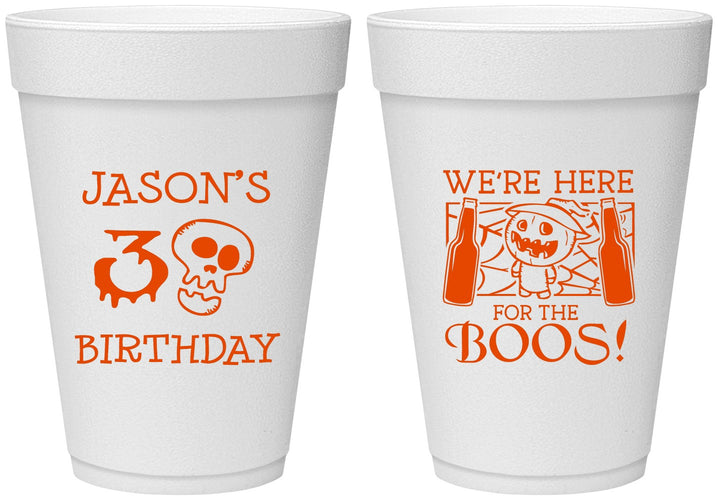 Personalized Birthday 16 oz Foam Cups - 30th Halloween | 20112