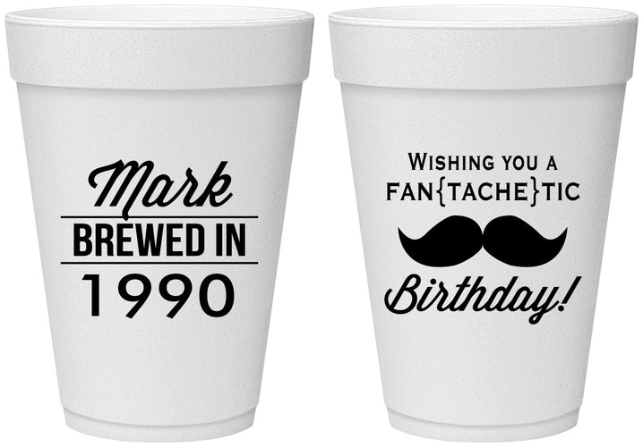 Personalized Birthday 16 oz Foam Cups - 40th | 20119