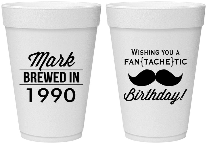 Personalized Birthday 16 oz Foam Cups - 40th | 20119