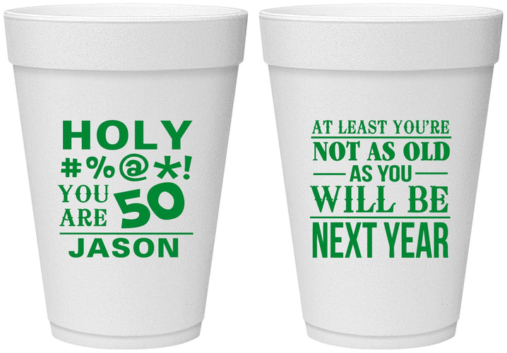 Personalized Birthday 16 oz Foam Cups - 50th | 20122