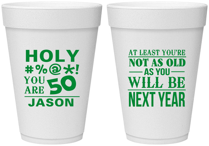 Personalized Birthday 16 oz Foam Cups - 50th | 20122