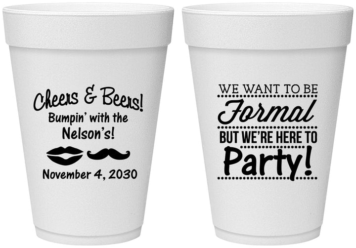 Personalized Birthday 16 oz Foam Cups - Cheers Beers Formal | 20133
