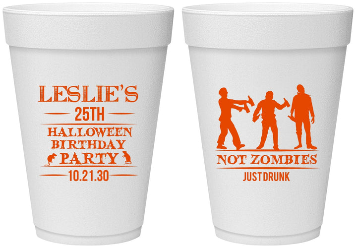 Personalized Birthday 16 oz Foam Cups - 25th Halloween | 20143
