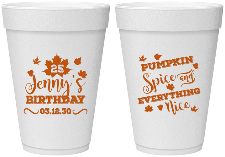Personalized Birthday 16 oz Foam Cups - 25th Thanksgiving | 20144