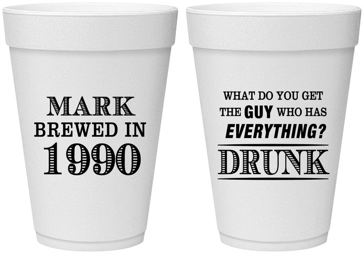 Personalized Birthday 16 oz Foam Cups - 40th | 20148