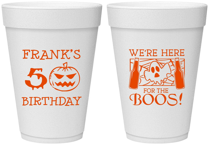Personalized Birthday 16 oz Foam Cups - 50th Halloween | 20157