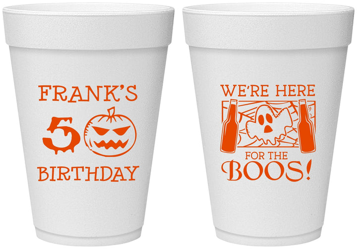 Personalized Birthday 16 oz Foam Cups - 50th Halloween | 20157