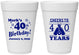 Personalized Birthday 16 oz Foam Cups - Cheers To 40 Years | 20162