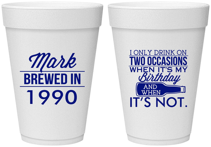 Personalized Birthday 16 oz Foam Cups - 40th | 20171