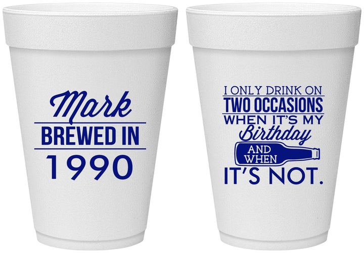 Personalized Birthday 16 oz Foam Cups - 40th | 20171