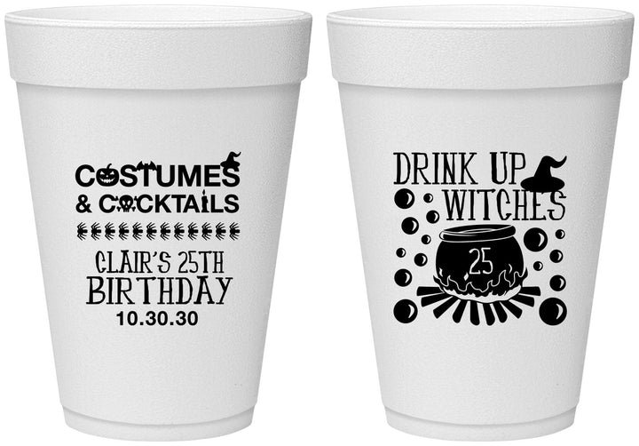 Personalized Birthday 16 oz Foam Cups - 25th Halloween | 20184