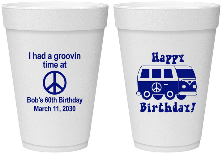 Personalized Birthday 16 oz Foam Cups - 60th | 20186