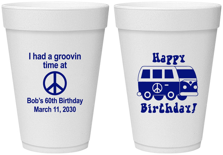 Personalized Birthday 16 oz Foam Cups - 60th | 20186