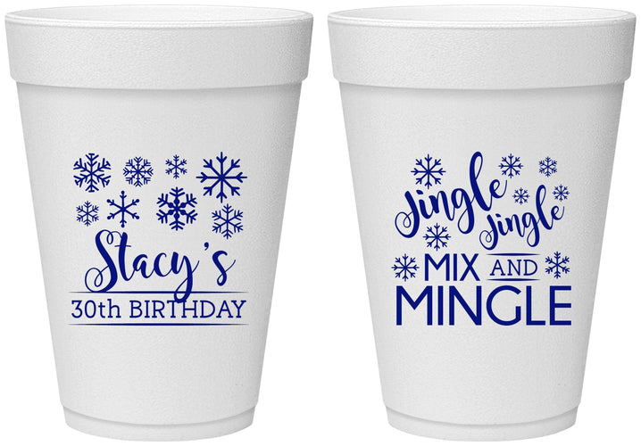 Personalized Birthday 16 oz Foam Cups - 30th Christmas | 20188