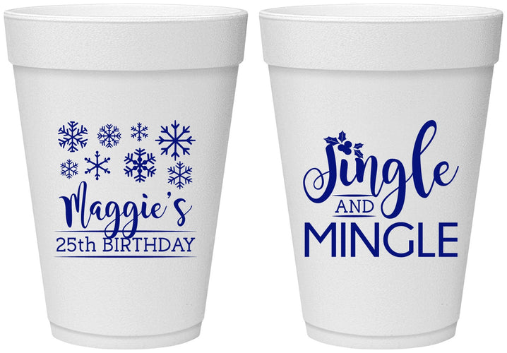 Personalized Birthday 16 oz Foam Cups - 25th Christmas | 20197