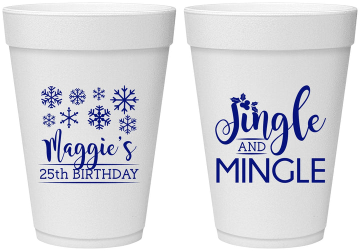 Personalized Birthday 16 oz Foam Cups - 25th Christmas | 20197
