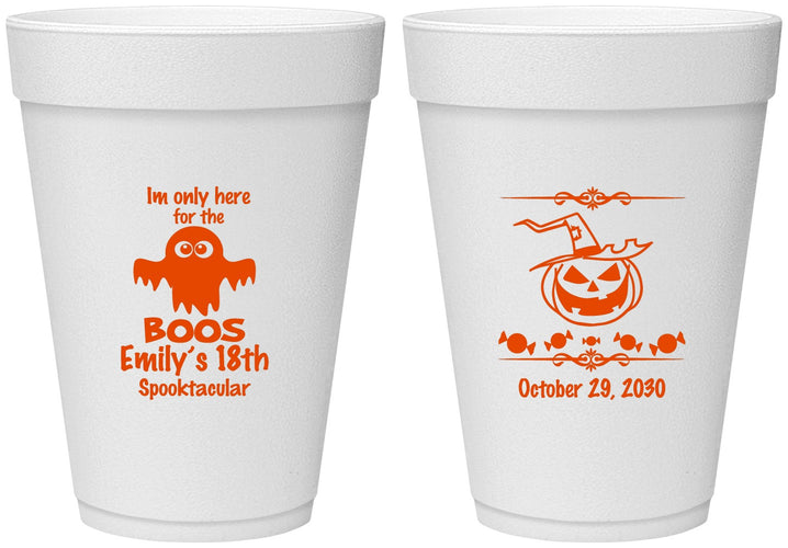 Personalized Birthday 16 oz Foam Cups - 18th Halloween | 20199