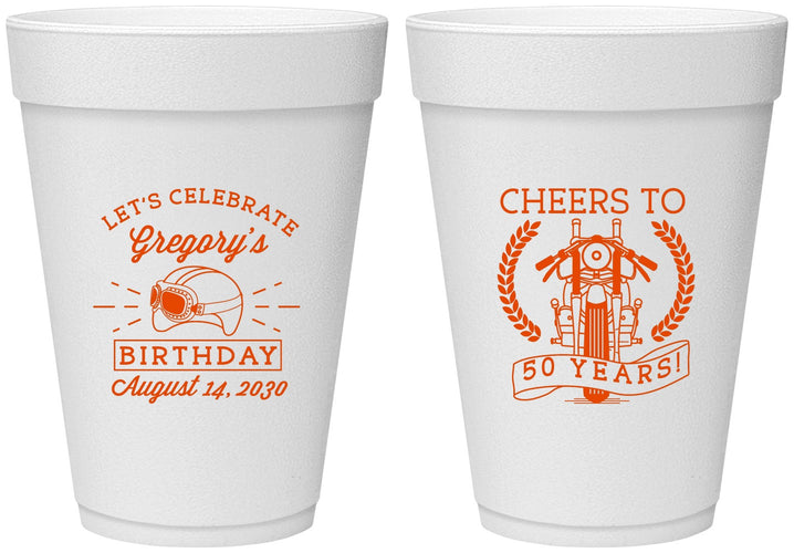 Personalized Birthday 16 oz Foam Cups - Cheers To 50 Years | 20220