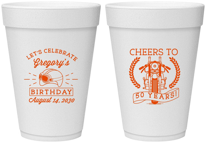 Personalized Birthday 16 oz Foam Cups - Cheers To 50 Years | 20220