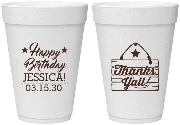 Personalized Birthday 16 oz Foam Cups - Country Farm | 20221