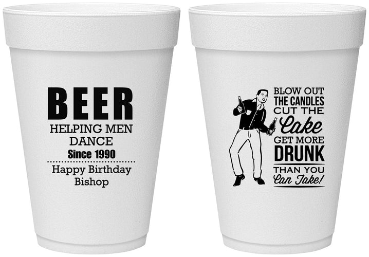 Personalized Birthday 16 oz Foam Cups - 40th | 20231