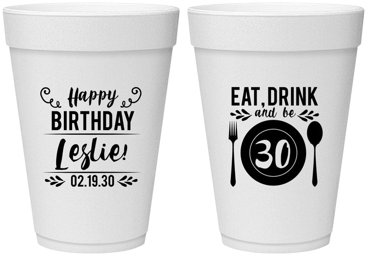 Personalized Birthday 16 oz Foam Cups - 30th | 20240