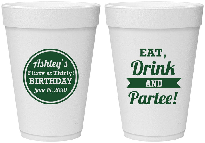 Personalized Birthday 16 oz Foam Cups - 30th | 20242