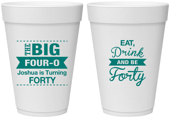 Personalized Birthday 16 oz Foam Cups - 40th | 20243