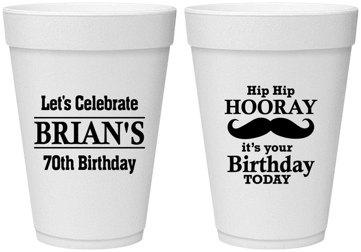 Personalized Birthday 16 oz Foam Cups - 70th | 20251