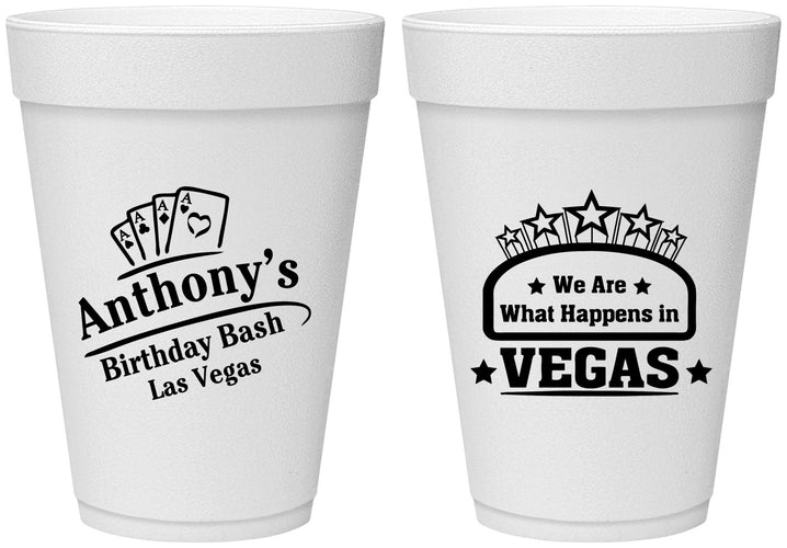 Personalized Birthday 16 oz Foam Cups - Las Vegas | 20264