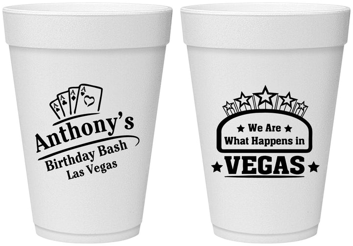 Personalized Birthday 16 oz Foam Cups - Las Vegas | 20264