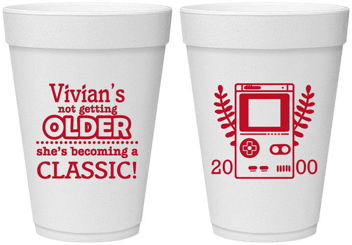 Personalized Birthday 16 oz Foam Cups - 30th Video Games | 20267