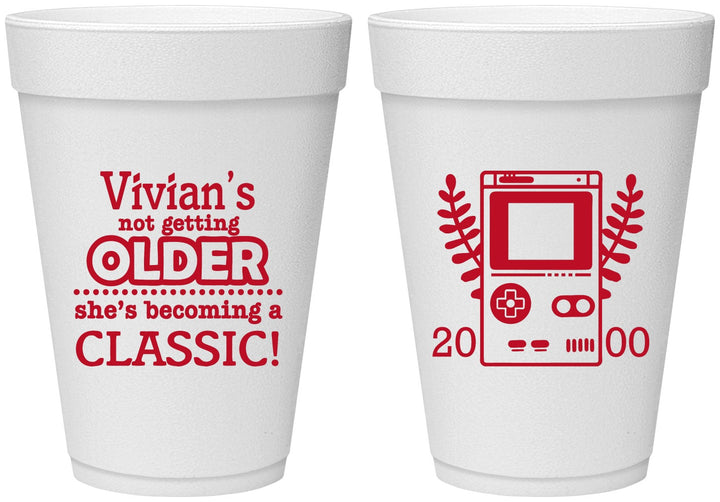 Personalized Birthday 16 oz Foam Cups - 30th Video Games | 20267