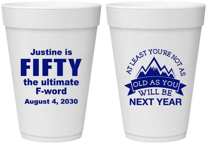 Personalized Birthday 16 oz Foam Cups - 50th | 20268