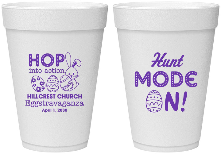 Personalized Easter 16 oz Foam Cups - Hunt Mode On Bunny | 210000