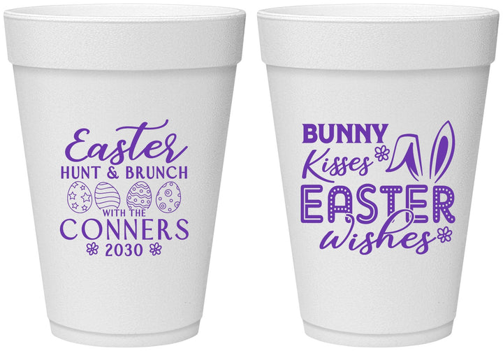 Personalized Easter 16 oz Foam Cups - Bunny Kisses Eggs | 210014