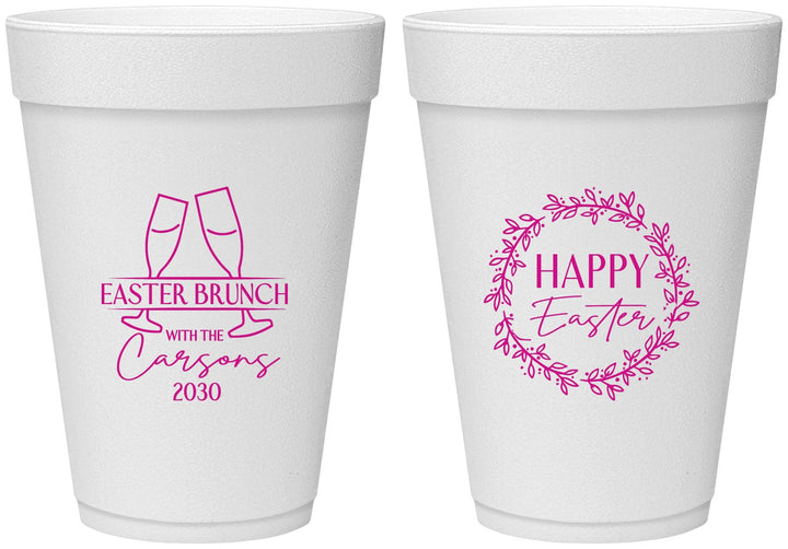 Personalized Easter 16 oz Foam Cups - Brunch | 210015